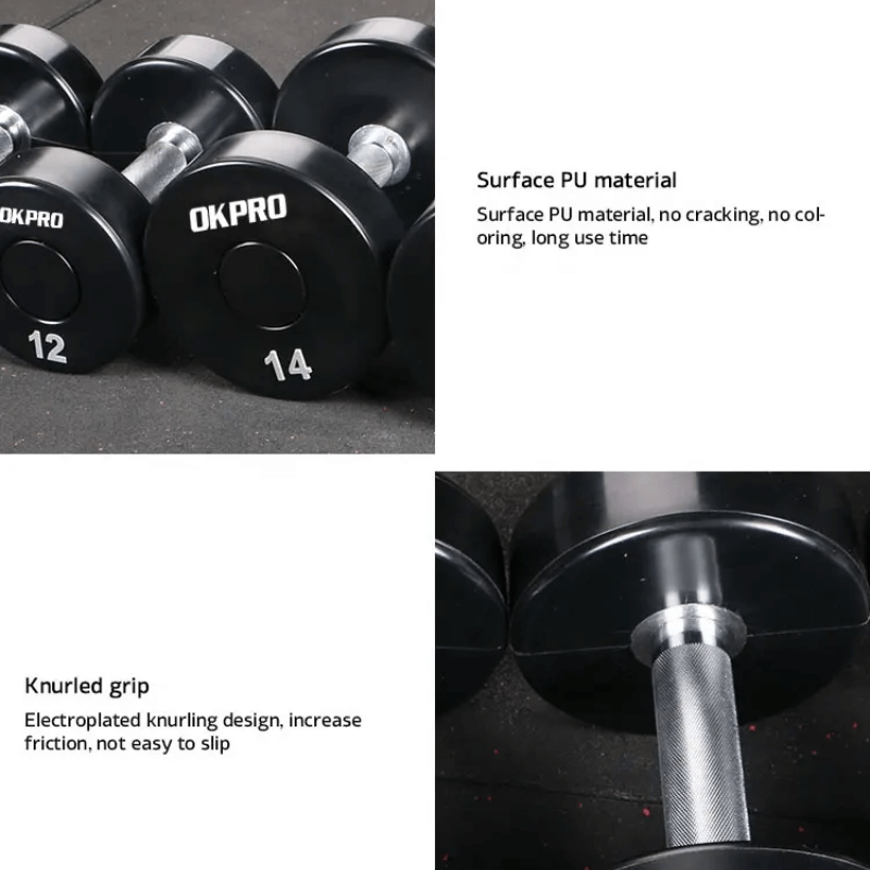Round Urethane Dumbbell Set 2.5kg - 50kg (20 Sets)
