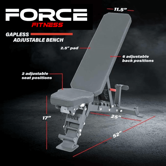 Force Fitness Pro Gapless Adjustable Bench