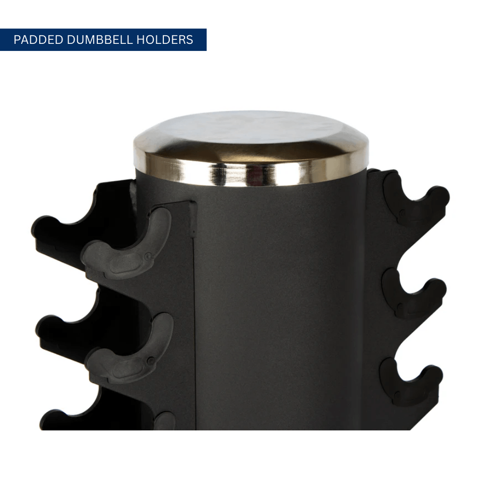 Force Fitness 1-10kg Rubber Hex Dumbbell Set + Rack