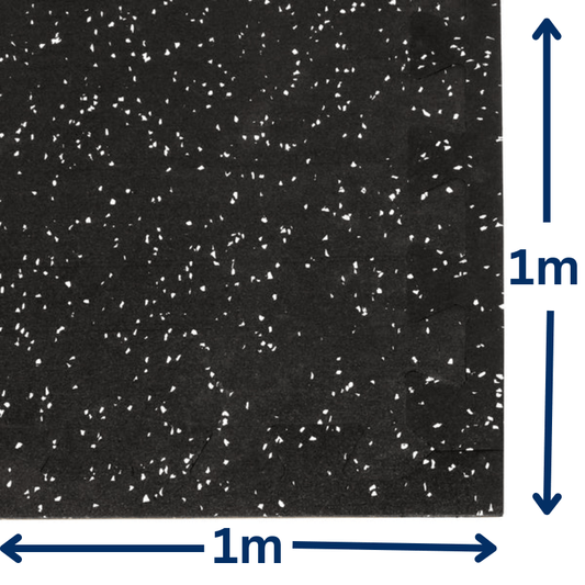 Rubber Interlocking Gym Tile – Black with Grey