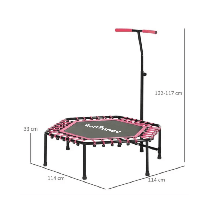 RB150 Hex 45″ Rebounder + Adjustable Handle – Pink