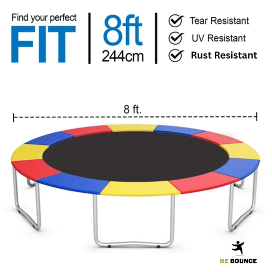 8FT Outdoor Trampoline+ 2 Step Ladder