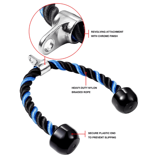 Tricep Rope (Black & Blue)