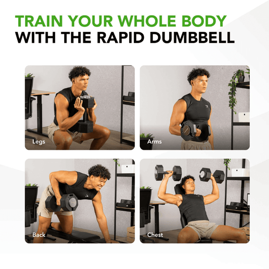 Rapid 20kg Adjustable Dumbbell Set + Rack