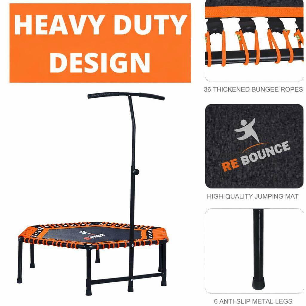 Hex Fitness Rebounder & Trampoline – Valencia Orange