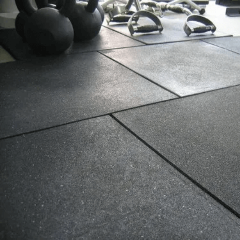 Heavy Duty 15mm Rubber Gym Flooring - Black