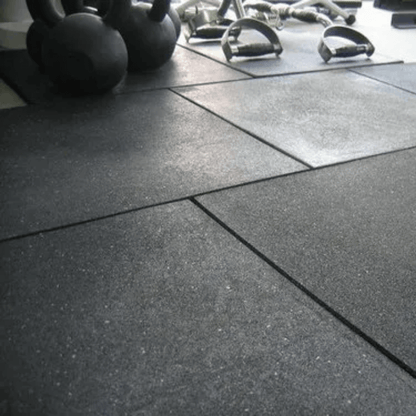 Heavy Duty 15mm Rubber Gym Flooring - Black