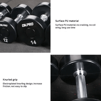 Round Urethane Dumbbell Set 2.5kg - 50kg (20 Sets)