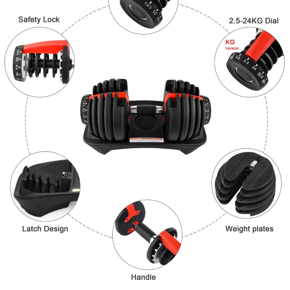 24kg Adjustable Dumbbell (Pair)