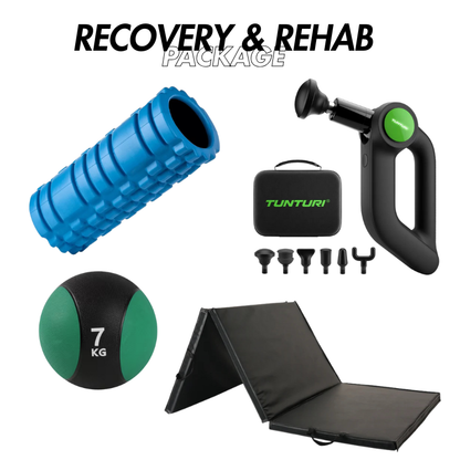 Foam Roller + Massage Gun + Yoga Mat + Medicine Ball Recovery and Rehabilitation Package