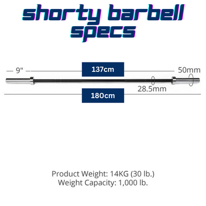 Shorty Olympic Barbell - Black