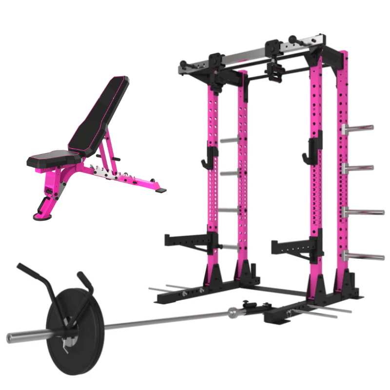 Elite Series Half Rack & Workout Bench - Pink