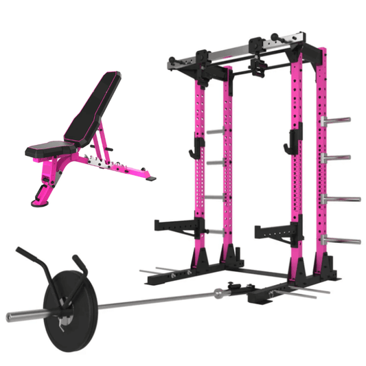 Elite Series Half Rack & Workout Bench - Pink
