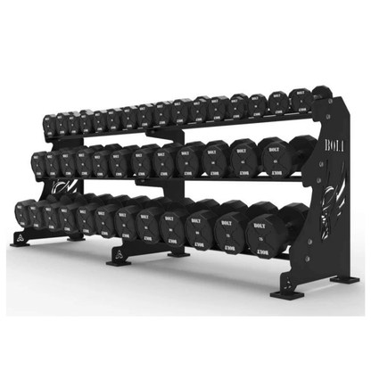 Pro Urethane Full Dumbbell Set + Rack