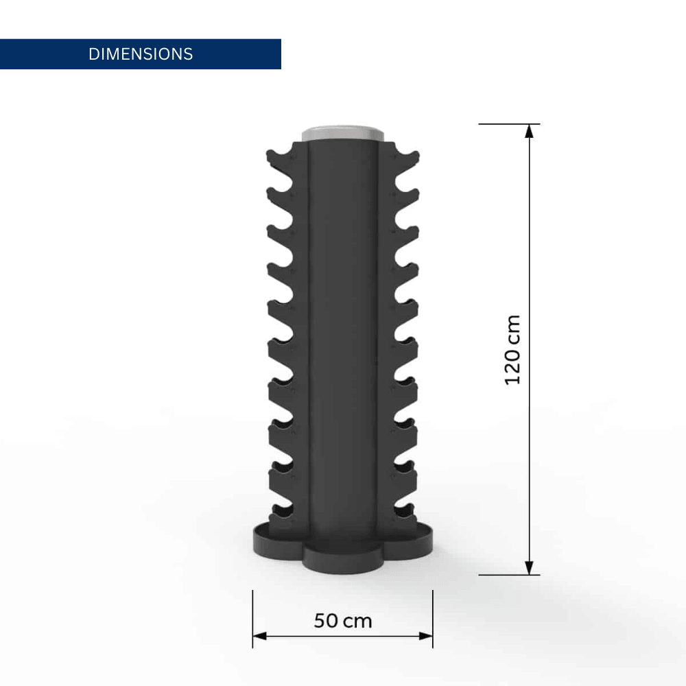 Force Fitness 1-10kg Rubber Hex Dumbbell Set + Rack
