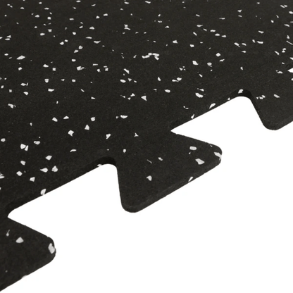 Rubber Interlocking Gym Tile – Black with Grey