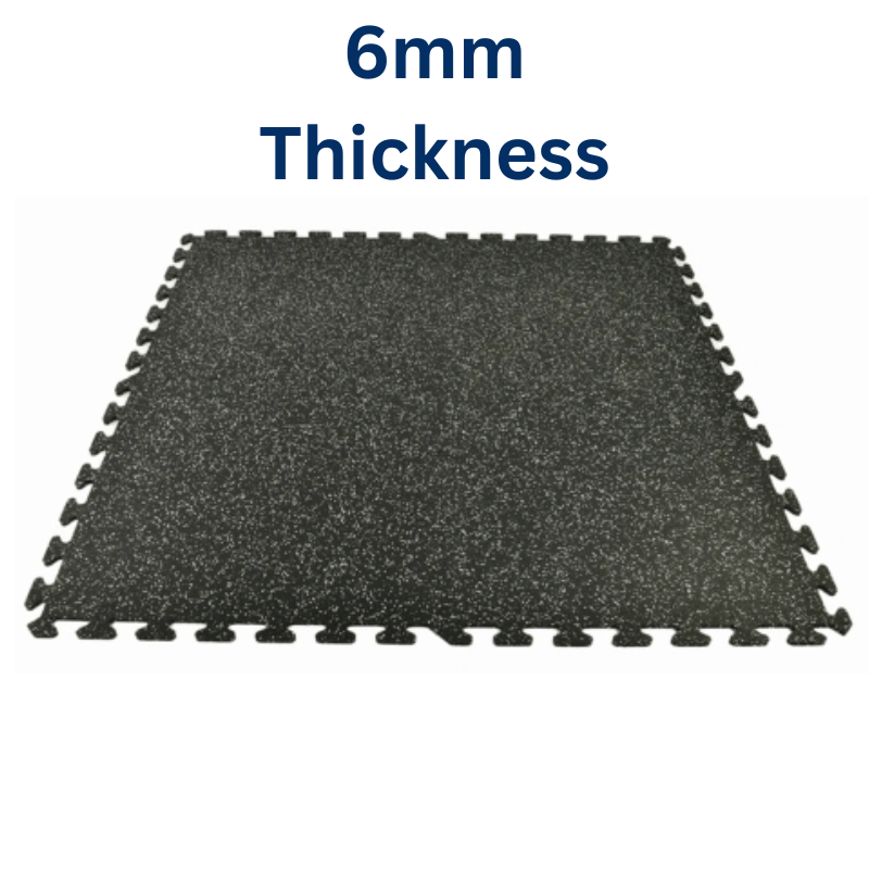 Rubber Interlocking Gym Tile – Black with Grey