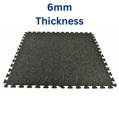 Rubber Interlocking Gym Tile – Black with Grey