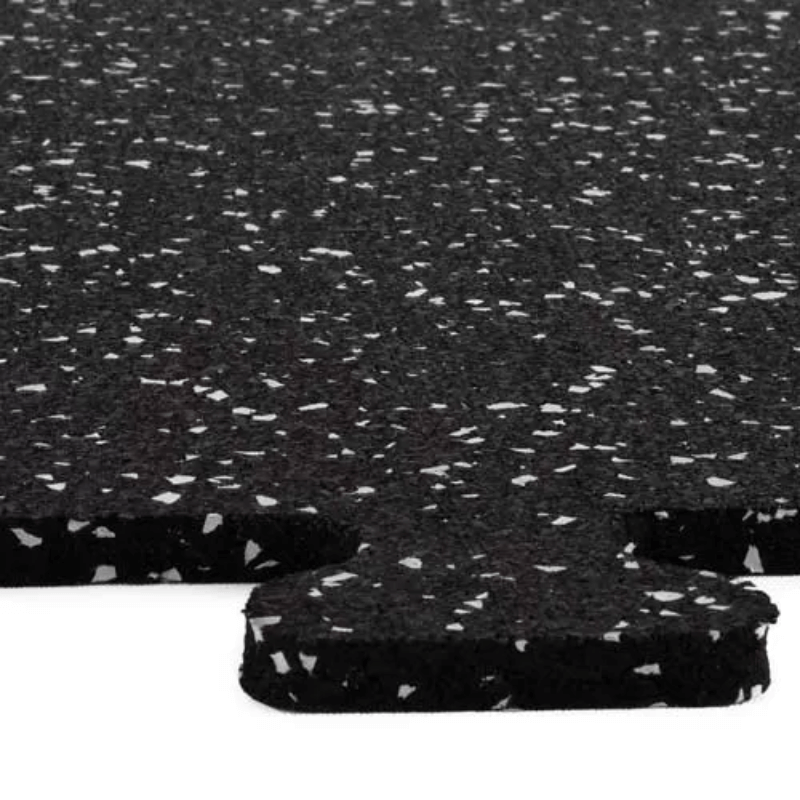 Rubber Interlocking Gym Tile – Black with Grey