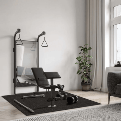 Rubber Interlocking Gym Tile – Black with Grey