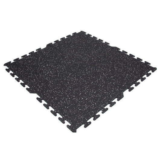 Rubber Interlocking Gym Tile – Black with Grey