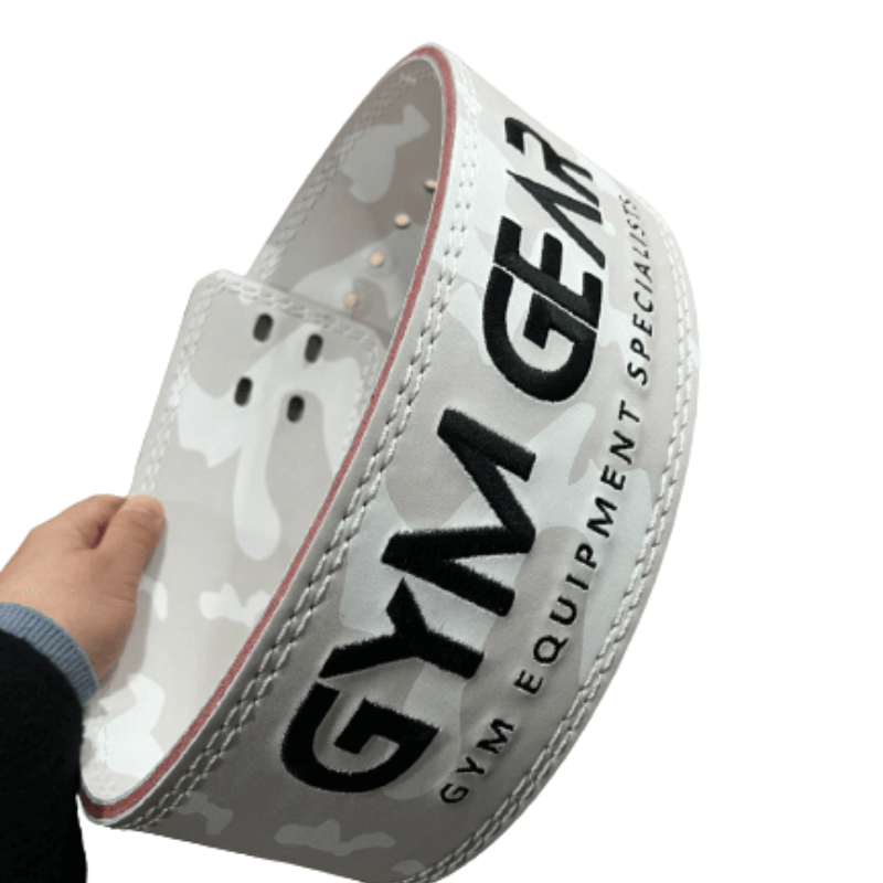 Premium Arctic White Camo Lever Weight Lifting Belt