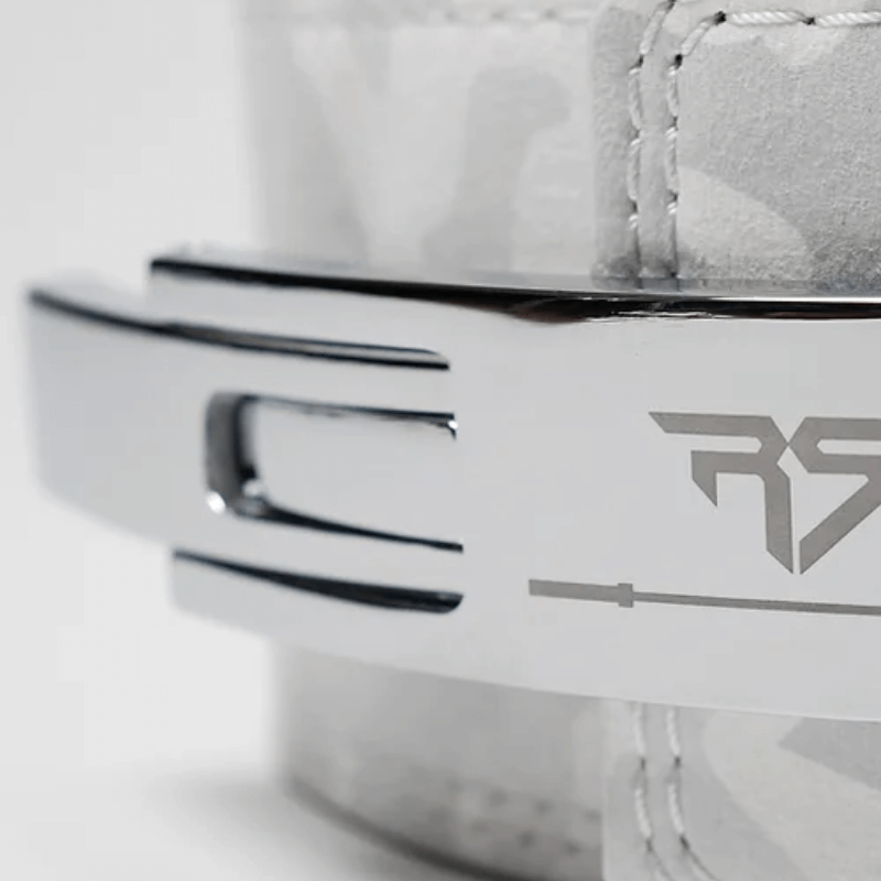 Premium Arctic White Camo Lever Weight Lifting Belt
