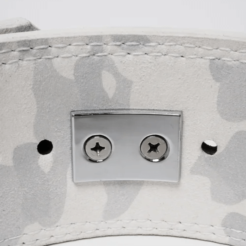 Premium Arctic White Camo Lever Weight Lifting Belt