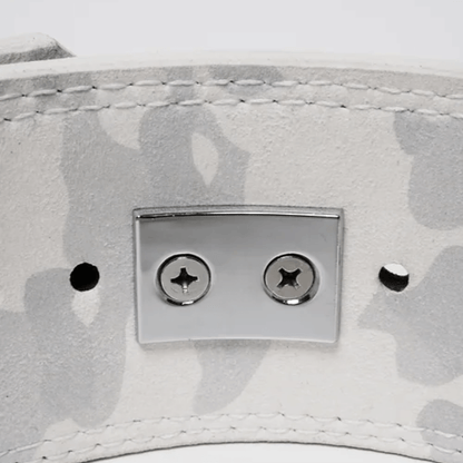 Premium Arctic White Camo Lever Weight Lifting Belt