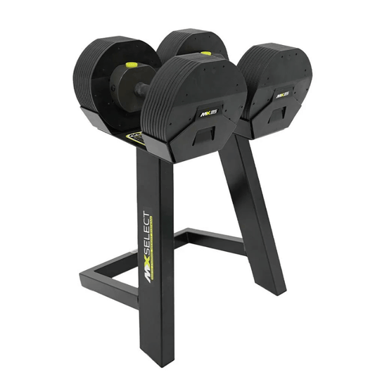 MX55 Adjustable Dumbbell Set 4.5kg – 25kg + Rack
