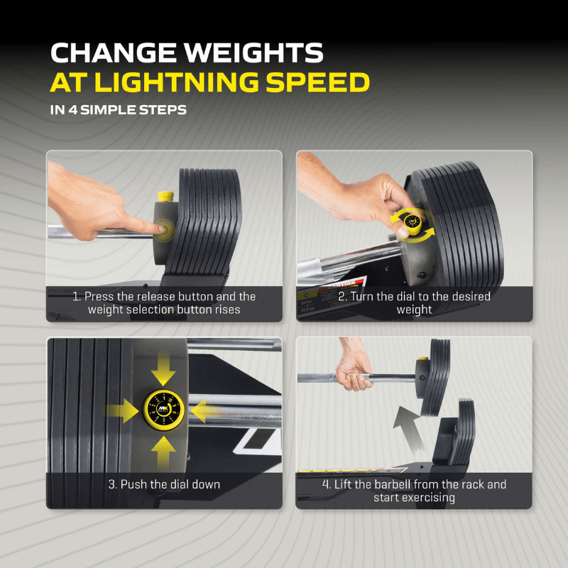 Adjustable Straight & EZ Barbell Set MX100