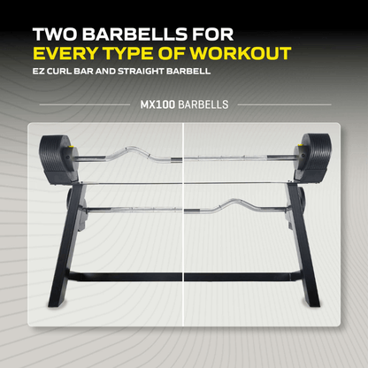 Adjustable Straight & EZ Barbell Set MX100