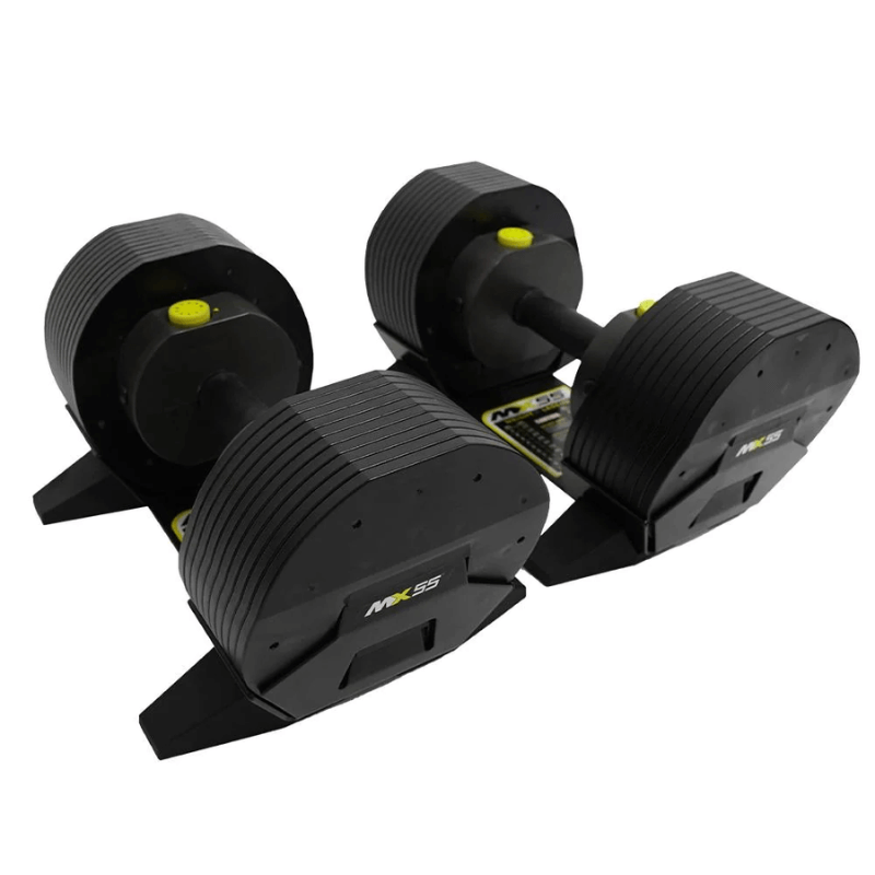 MX55 Adjustable Dumbbell Set 4.5kg – 25kg + Rack