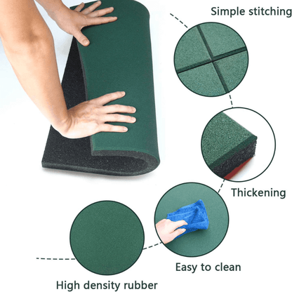 Green Outdoor Rubber Playground Mat - (Pack of 4 Tiles)