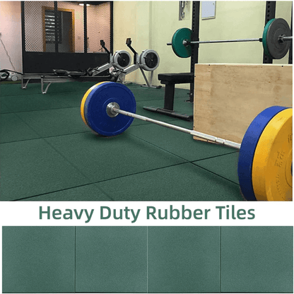 Green Outdoor Rubber Playground Mat - (Pack of 4 Tiles)