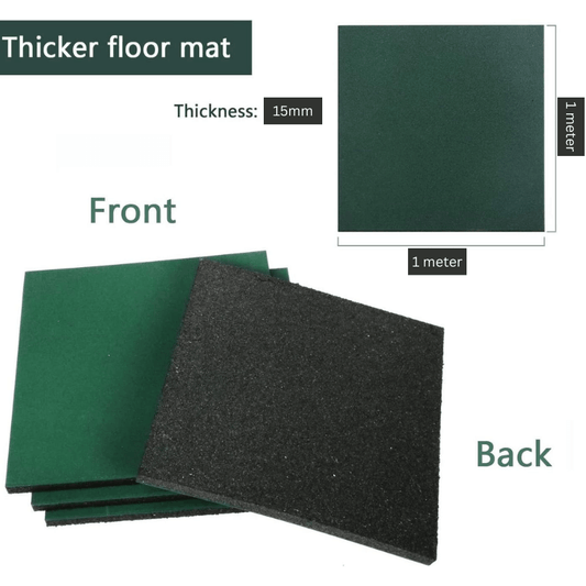 Green Outdoor Rubber Playground Mat - (Pack of 4 Tiles)