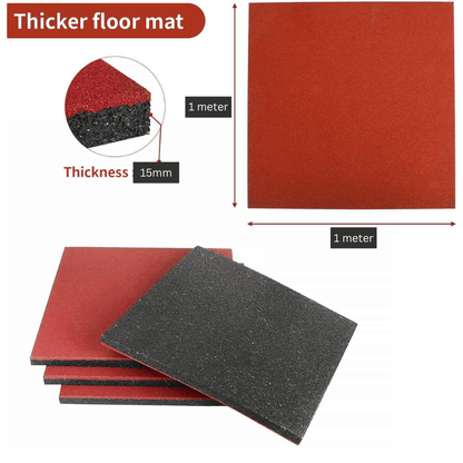 Red Outdoor Rubber Playground Mat - (Pack of 4 Tiles)