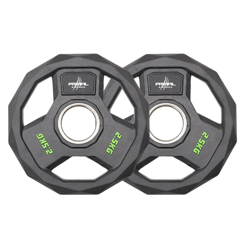 Premium Olympic Rubber Weight Plates - Stainless Steel Ring (Single)