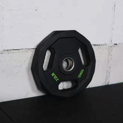 Premium Olympic Rubber Weight Plates - Stainless Steel Ring (Single)