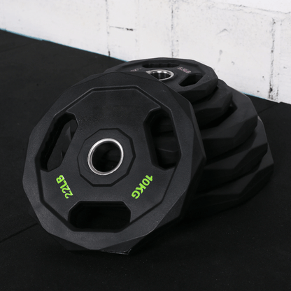 Premium Olympic Rubber Weight Plates - Stainless Steel Ring (Single)