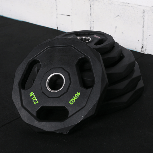 Premium Olympic Rubber Weight Plates - Stainless Steel Ring (Single)