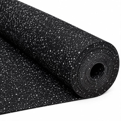 Rubber Gym Flooring 10m Roll - White Speckle