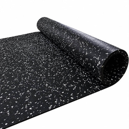 Rubber Gym Flooring 10m Roll - White Speckle