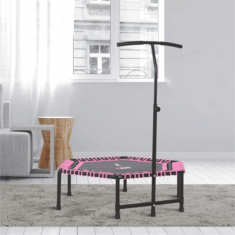 Hex Fitness Rebounder & Trampoline - Azalea Pink