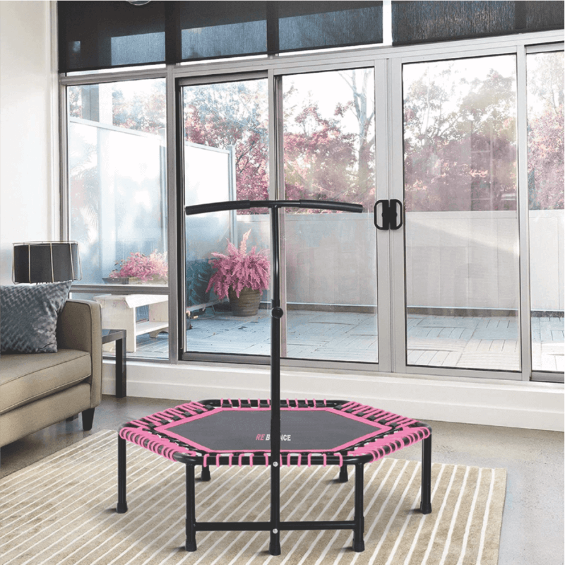 Hex Fitness Rebounder & Trampoline - Azalea Pink