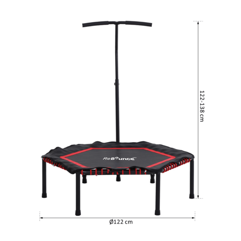 360 Hex Fitness Covered Rebounder Pro+ Adjustable Handle