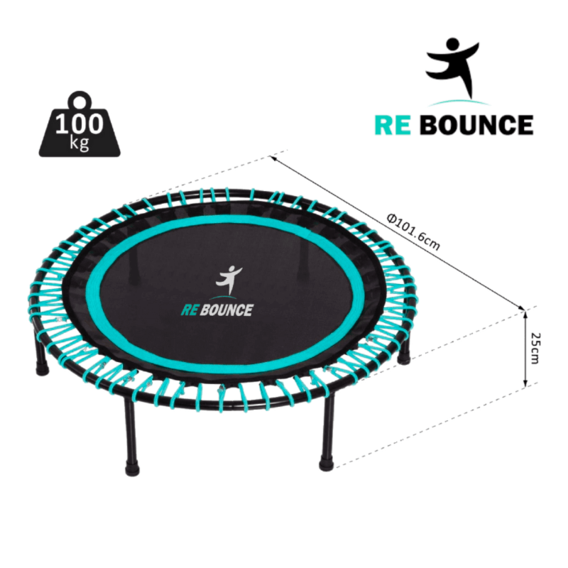 RB250 Round Fitness Rebounder & Trampoline – Celeste Turquoise