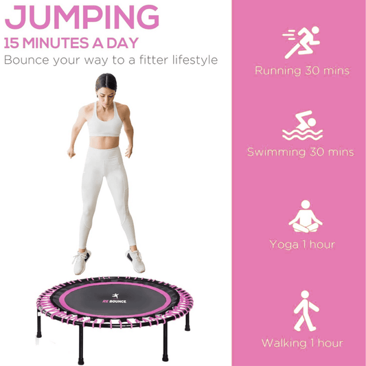 Round Fitness Rebounder & Trampoline - Azalea Pink