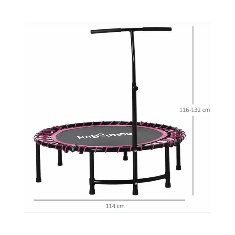 RB100 Round 40″ Rebounder + Adjustable Handle – Pink