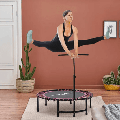 RB100 Round 40″ Rebounder + Adjustable Handle – Pink